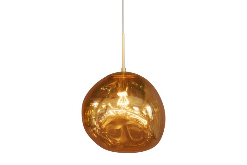 Lampa wisząca LIQUID DIAMOND 35 cm – szklany klosz, złota 46017