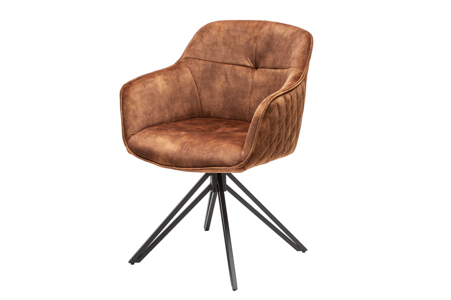 Krzesło obrotowe EUPHORIA 180° z podłokietnikami – welur brown 40262 Krzesło obrotowe EUPHORIA 180° z podłokietnikami – welur brown 40262