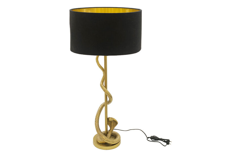 Lampa stołowa COBRA 110 cm – złoty metalowy stelaż 45744