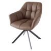 Fotel obrotowy PAPILLON 180° z podłokietnikami – skóra brown 44595