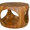 Stolik kawowy 60 cm – okrągły z litego drewna sheesham 48822