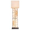 Lampa podłogowa EUPHORIA 165 cm – drewno longan, beżowy klosz 44688