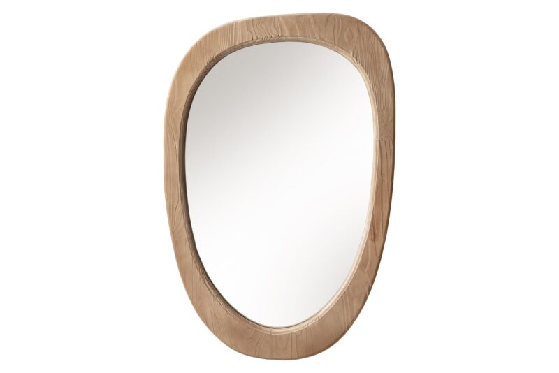 Lustro ścienne ORGANIC 105 cm – owalne lustro z ramą z drewna sosnowego 46489