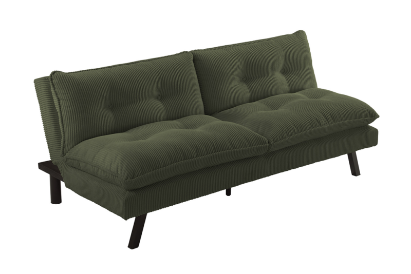 Sofa rozkładana COCOONING 190 cm – 3-osobowa, sztruksowa zielona 48470