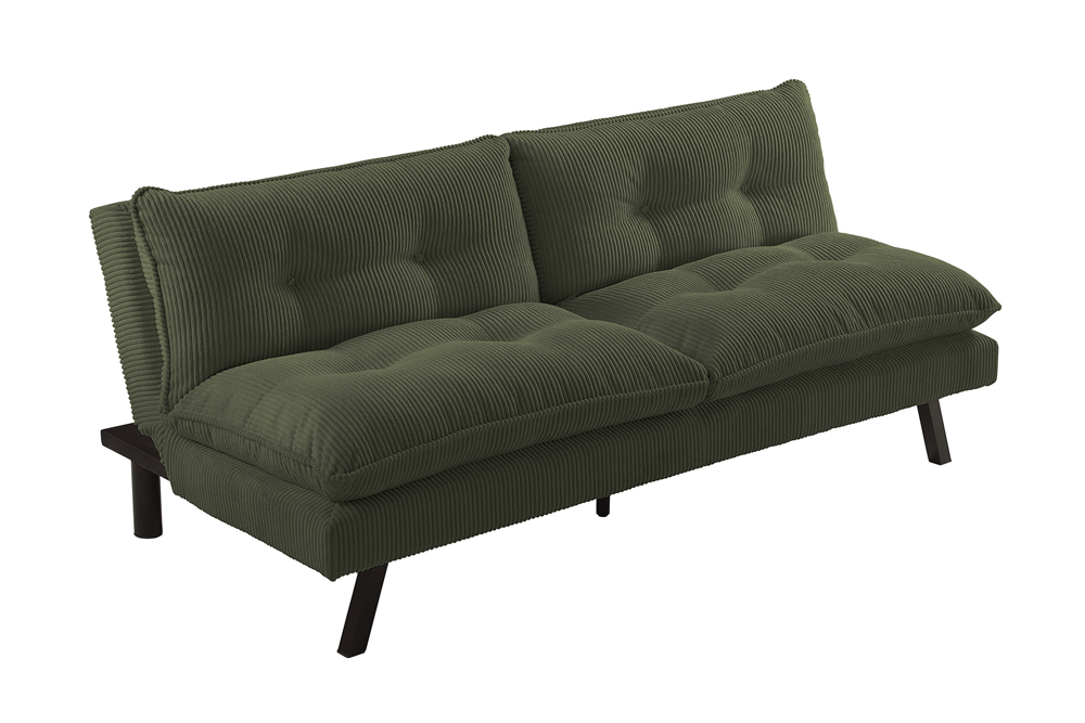 Sofa rozkładana COCOONING 190 cm – 3-osobowa, sztruksowa zielona 48470