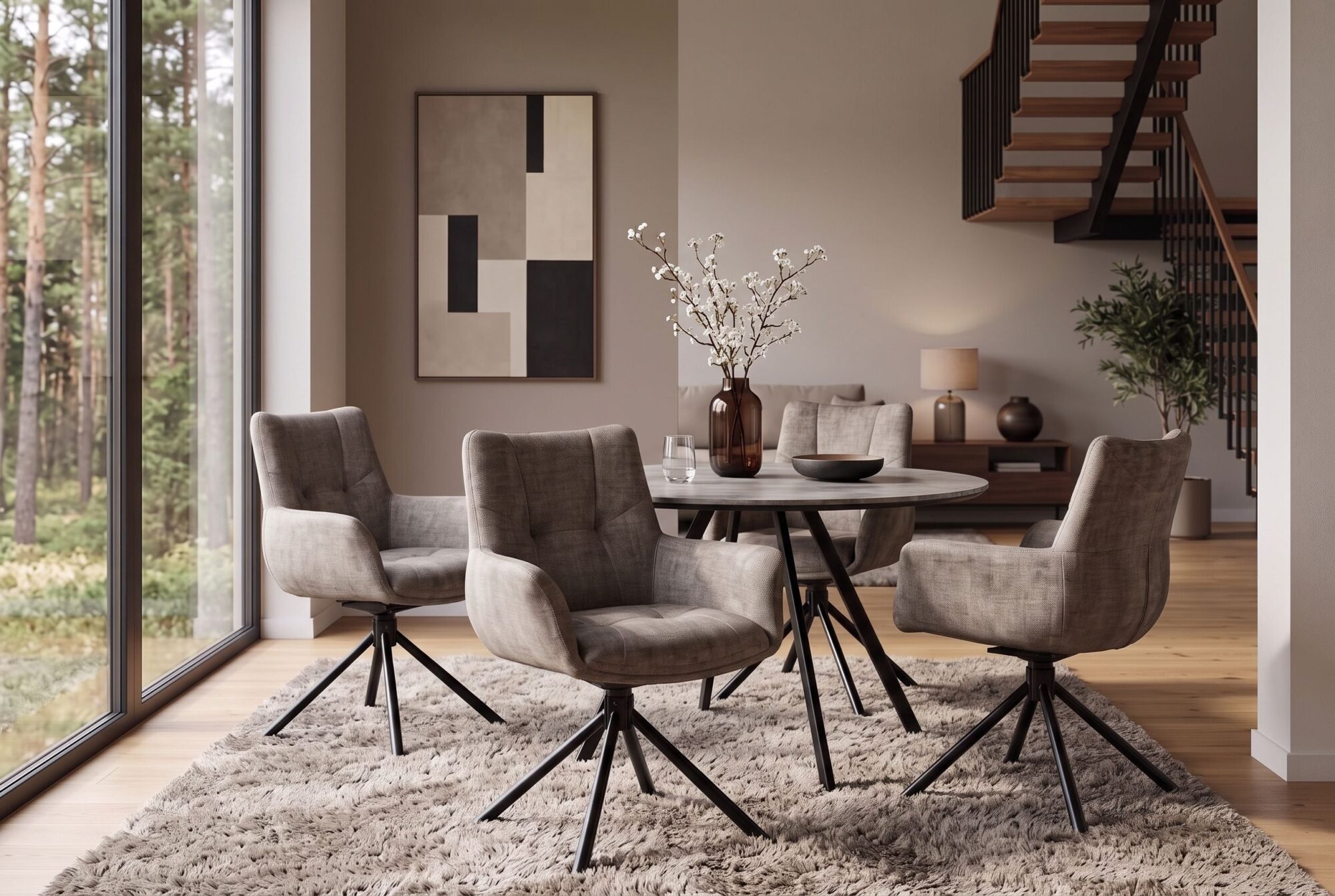 Krzesło obrotowe SIGNATURE 360° – welur taupe 48794