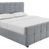 Łóżko PRESTIGE 180x200 cm z pojemnikiem – szara tkanina bouclé 48888