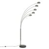 Lampa podłogowa FIVE LIGHTS 200 cm – chrom, marmurowa podstawa, 5 ramion 7365