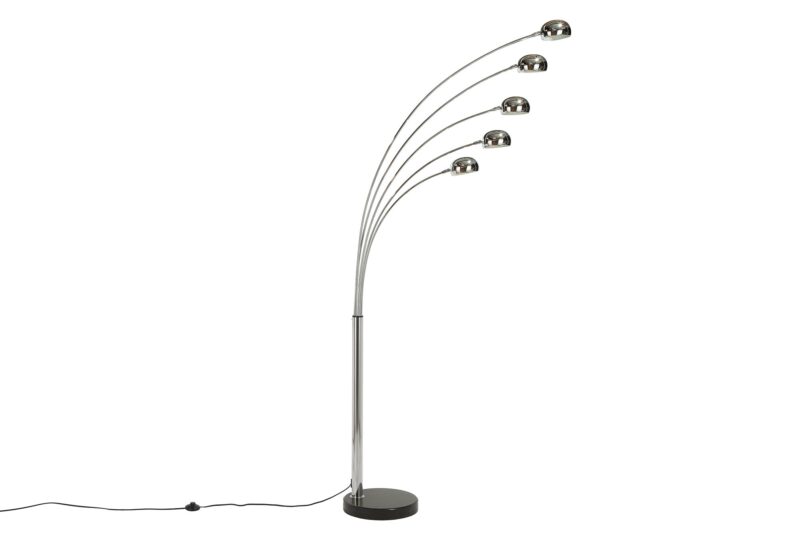 Lampa podłogowa FIVE LIGHTS 200 cm – chrom, marmurowa podstawa, 5 ramion 7365