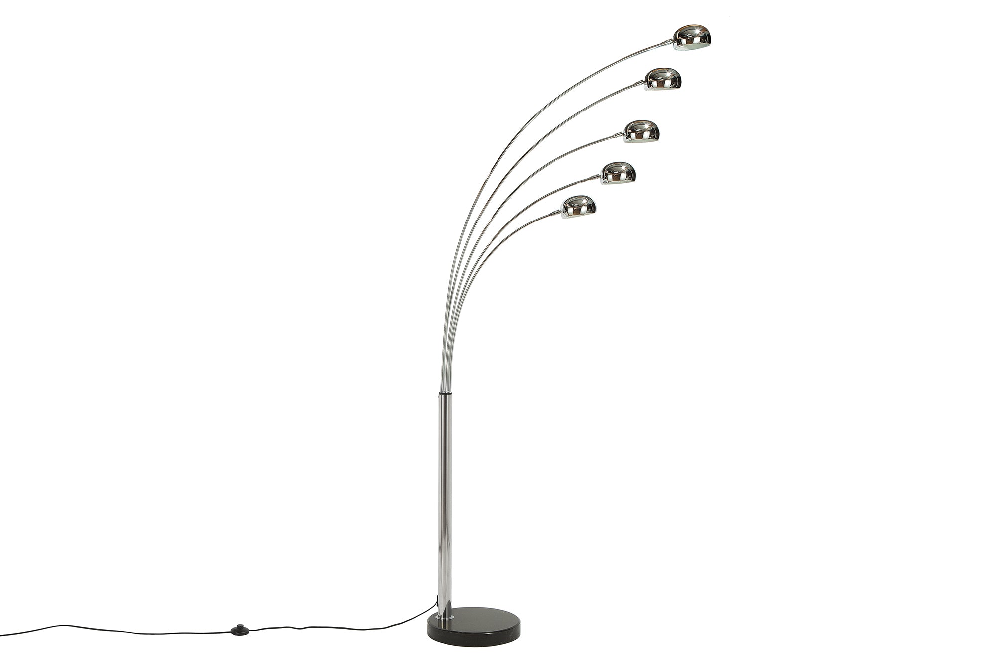 Lampa podłogowa FIVE LIGHTS 200 cm – chrom, marmurowa podstawa, 5 ramion 7365