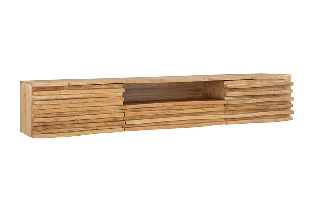 Szafka RTV wisząca RELIEF 200 cm – naturalne drewno akacjowe 45795