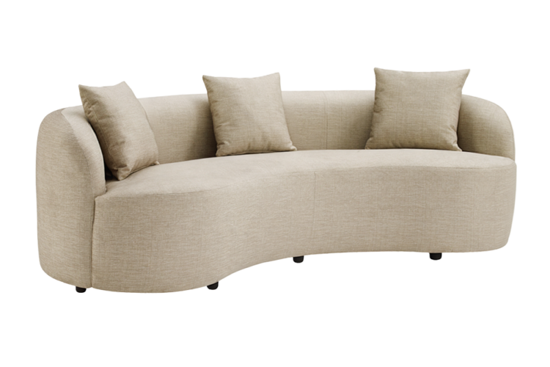 Sofa ATELIER 230 cm – 3-osobowa, welur beżowy 48358