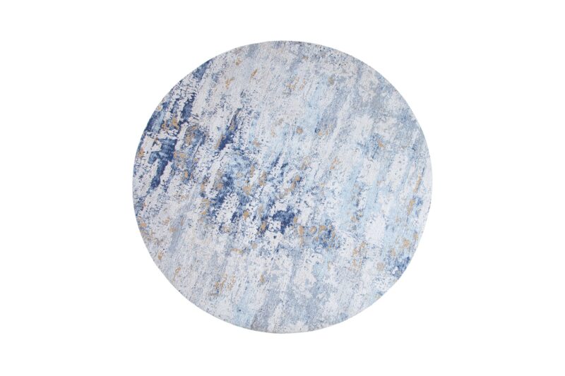 Dywan MODERN ART Ø150 cm – okrągły niebieski dywan bawełniany 41268