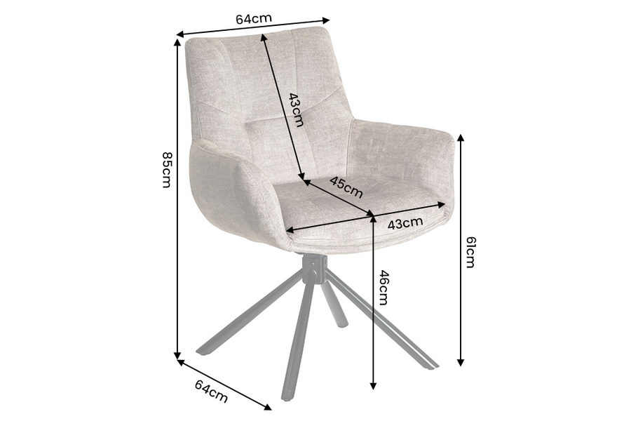 Krzesło obrotowe SIGNATURE 360° – welur taupe 48794