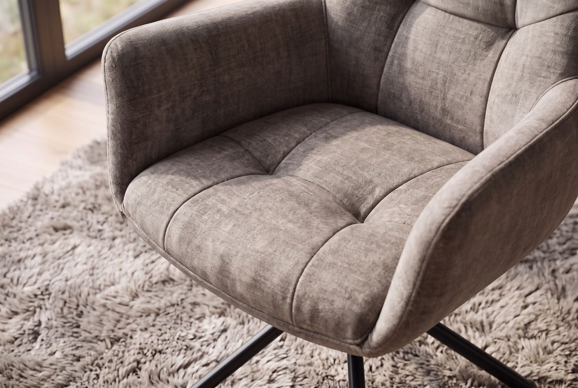 Krzesło obrotowe SIGNATURE 360° – welur taupe 48794