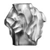 Wazon dekoracyjny LIQUID 30 cm – srebrny, metalowy z efektem młotkowania 44877
