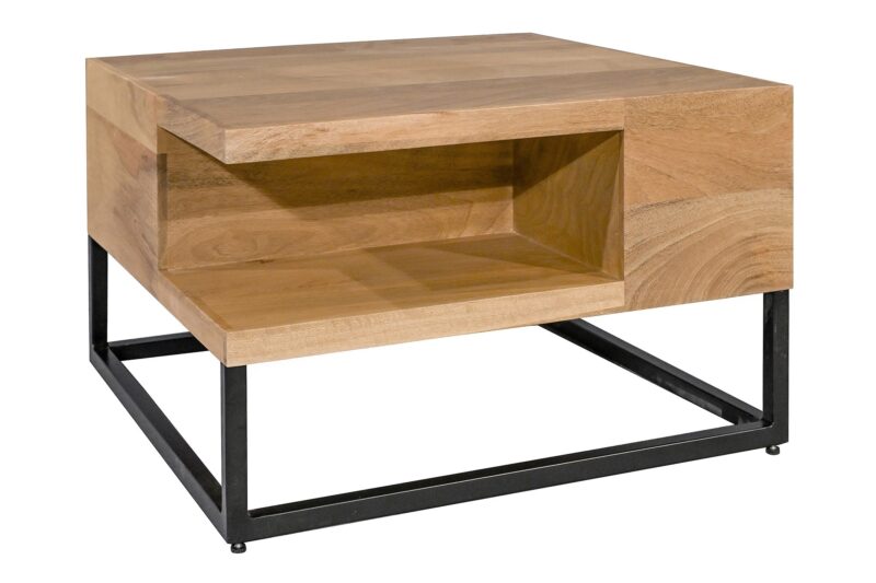 Stolik kawowy GIANT 60 cm – drewno mango kremowy beż 48649