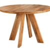 Stół jadalniany ART WOOD 100 cm – okrągły, drewno mango brązowe 48351
