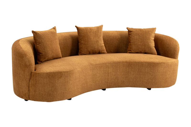 Sofa ATELIER 230 cm – 3-osobowa, welur musztardowy 49131
