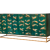 Komoda GOLDEN LAGOON 180 cm – turkusowa komoda 3D z drewna mango 46200