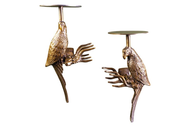 Wieszaki WILDLIFE BIRDS 43 cm – zestaw 2 szt. z ptakami, antyczne złoto 44881