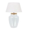 Lampa stołowa CLASSICO 80 cm – transparentna szklana podstawa do wypełnienia, beżowy klosz 44816