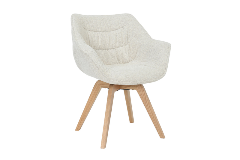 Krzesło obrotowe THE DUTCH COMFORT 180° Auto-Return – Bouclé Tweed beżowe 48832
