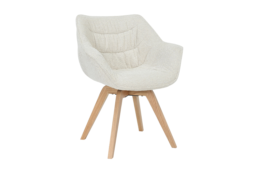 Krzesło obrotowe THE DUTCH COMFORT 180° Auto-Return – Bouclé Tweed beżowe 48832