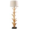 Lampa podłogowa TREE NATURE 175 cm – drewno mangostanowe, lniany klosz 43323