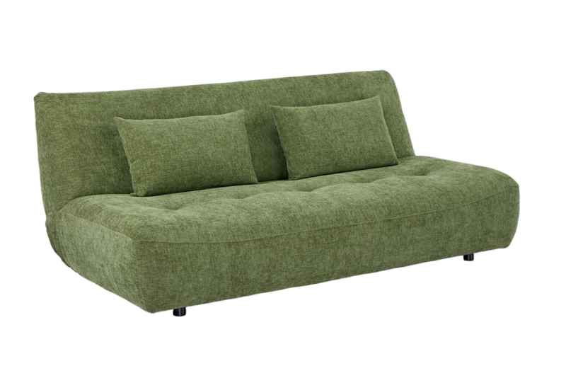Sofa rozkładana ELYPSE 200 cm – 3-osobowa, szenilowa zielona 48663