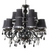 Żyrandol 15 abażurów CHANDELIER – czarne abażury do żyrandola 44803