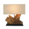 Lampa stołowa HYPNOTIC 50 cm – drewno teak, beżowy klosz 44685