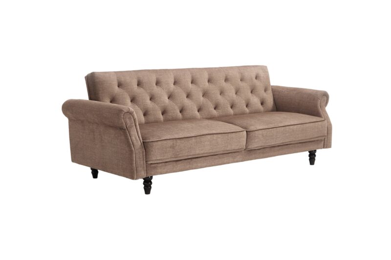 Sofa rozkładana MAISON BELLE AFFAIRE 220 cm – welur Greige 48986