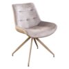 Krzesło DIVANI – styl retro, Velvet Microfibre Champagne Beige 48607