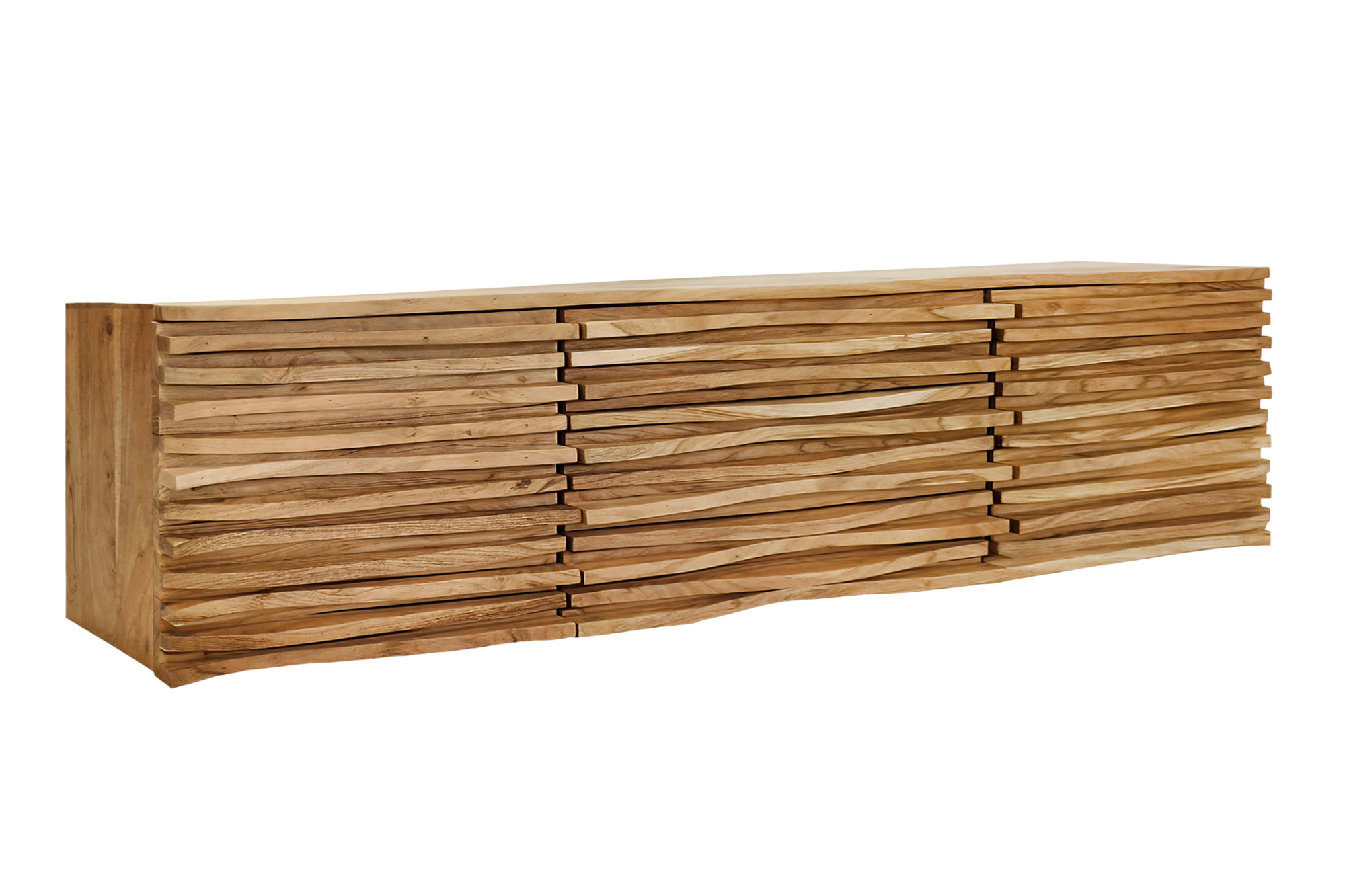 Komoda wisząca RELIEF 175 cm – drewno akacjowe naturalne 45796