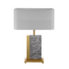 Lampa stołowa ELEGANCIA 65 cm – marmur, złota stal, szary klosz 43732