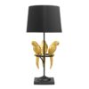 Lampa stołowa WILDLIFE 75 cm – złote papugi, czarny klosz 44355