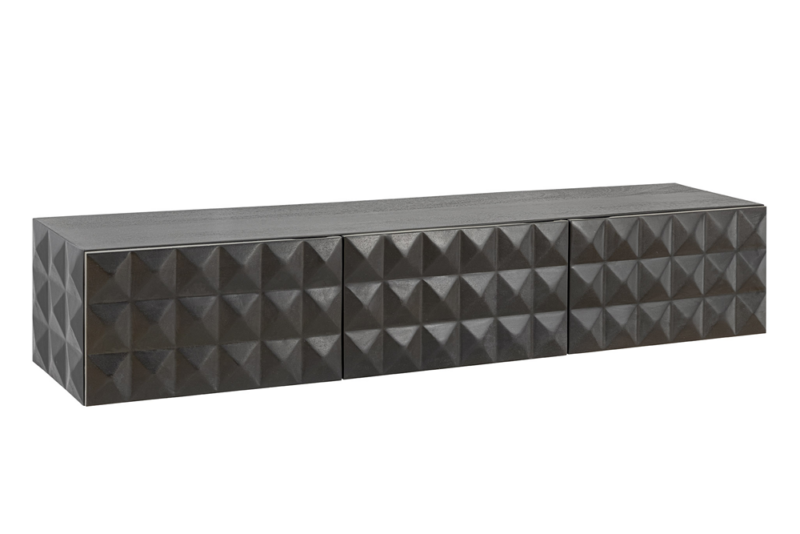 Szafka RTV VULCANO 160 cm – wisząca, drewno mango czarne 47768