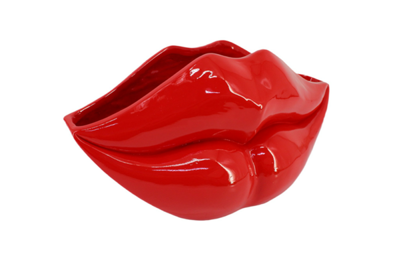 Wazon dekoracyjny LIP 40 cm – czerwone usta, glamour 70090