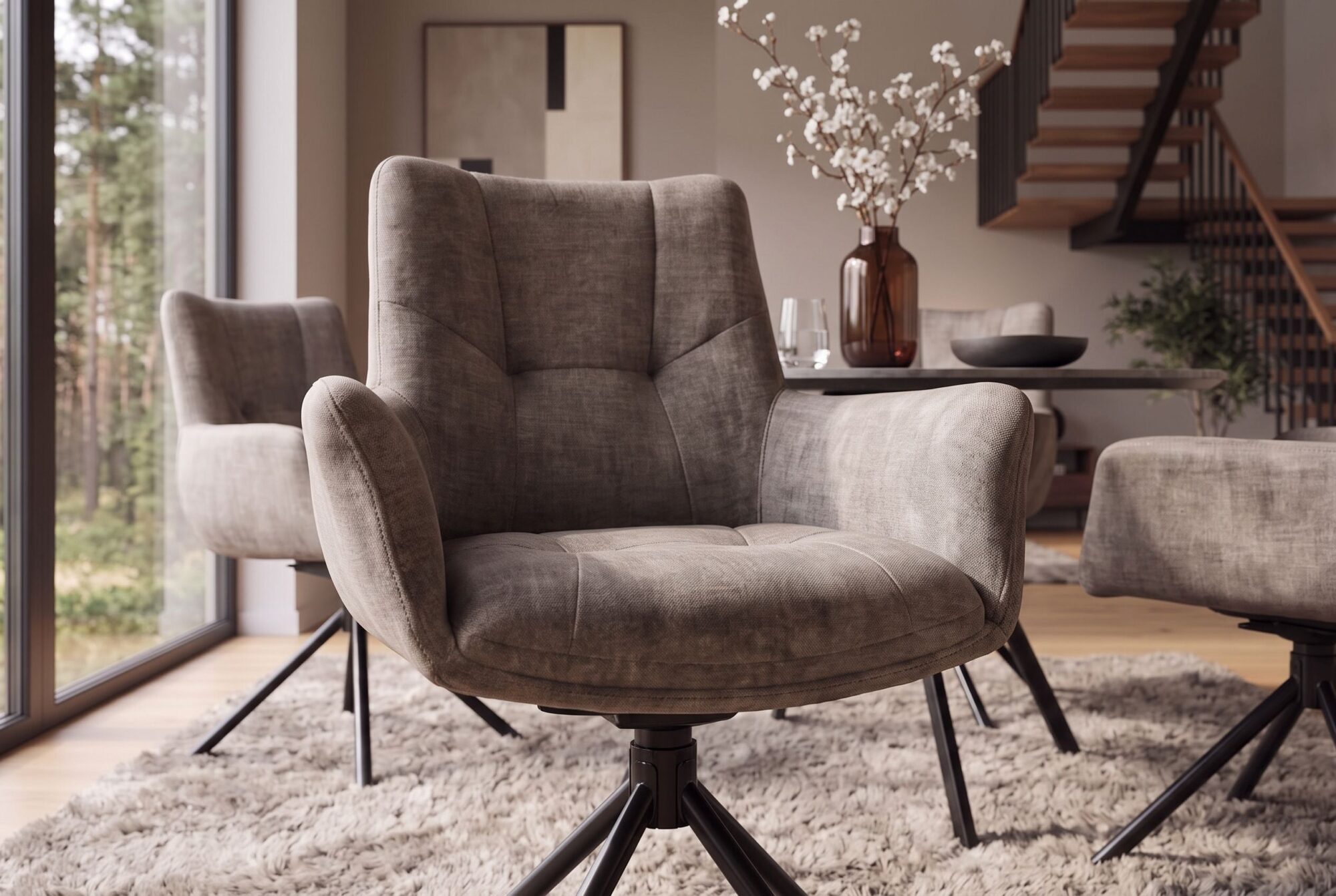 Krzesło obrotowe SIGNATURE 360° – welur taupe 48794