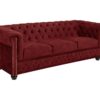 Sofa CHESTERFIELD 205 cm – 3-osobowa, aksamit czerwona 45247