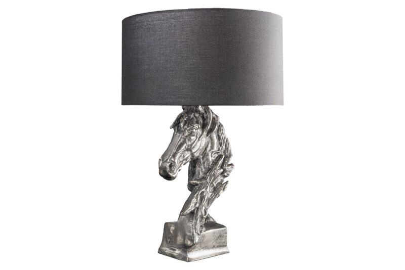 Lampa stołowa CABALLO – srebrna podstawa, bez abażuru 43624