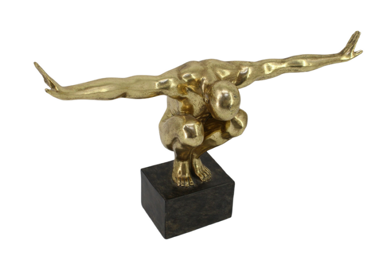Figura dekoracyjna HIGH DIVER 50 cm – złota rzeźba sportowca 70089