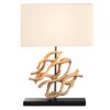 Lampa stołowa THE WAVE 60 cm – naturalne drewno, biały klosz 43932