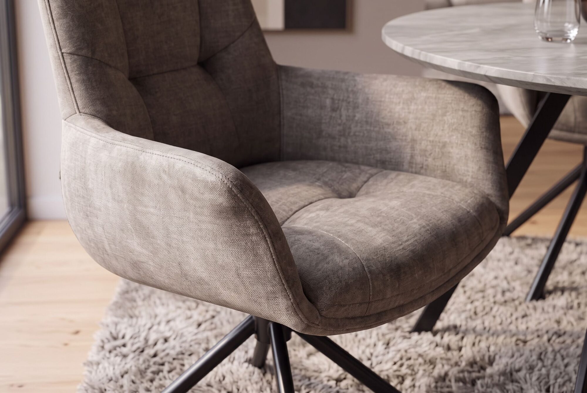 Krzesło obrotowe SIGNATURE 360° – welur taupe 48794