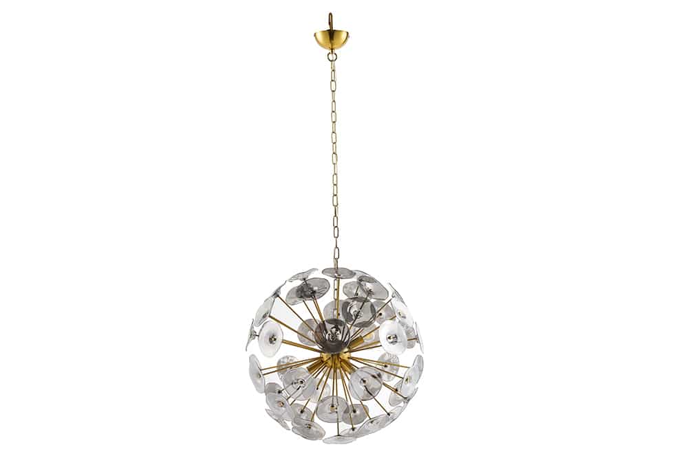 Lampa wisząca INFINITY HOME – szkło i stal, transparentno-złota 43773