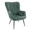 Fotel SCANDINAVIA – chenille zielony, czarne metalowe nogi 46513