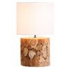 Lampa stołowa PURE NATURE 45 cm – recyklingowane drewno akacjowe, biały klosz 43930