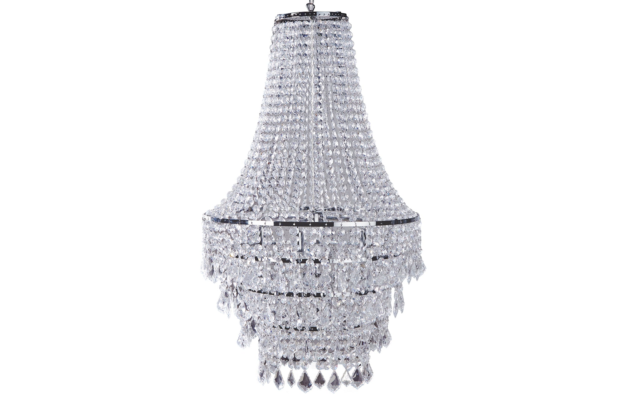 Żyrandol ROYAL XL 105 cm – transparentny, styl barokowy 6790