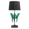 Lampa stołowa WILDLIFE 75 cm – zielone papugi, czarny klosz 44356